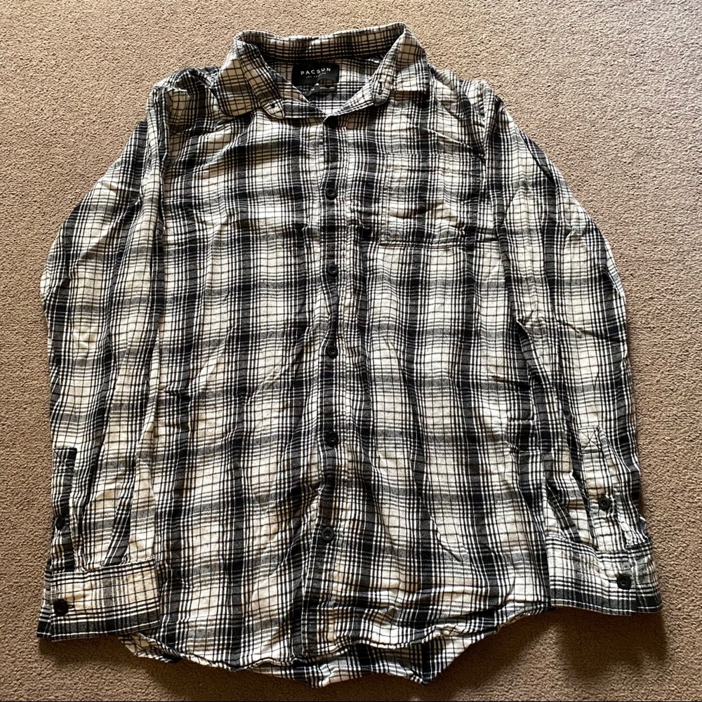 PacSun Black & White Men's Flannel